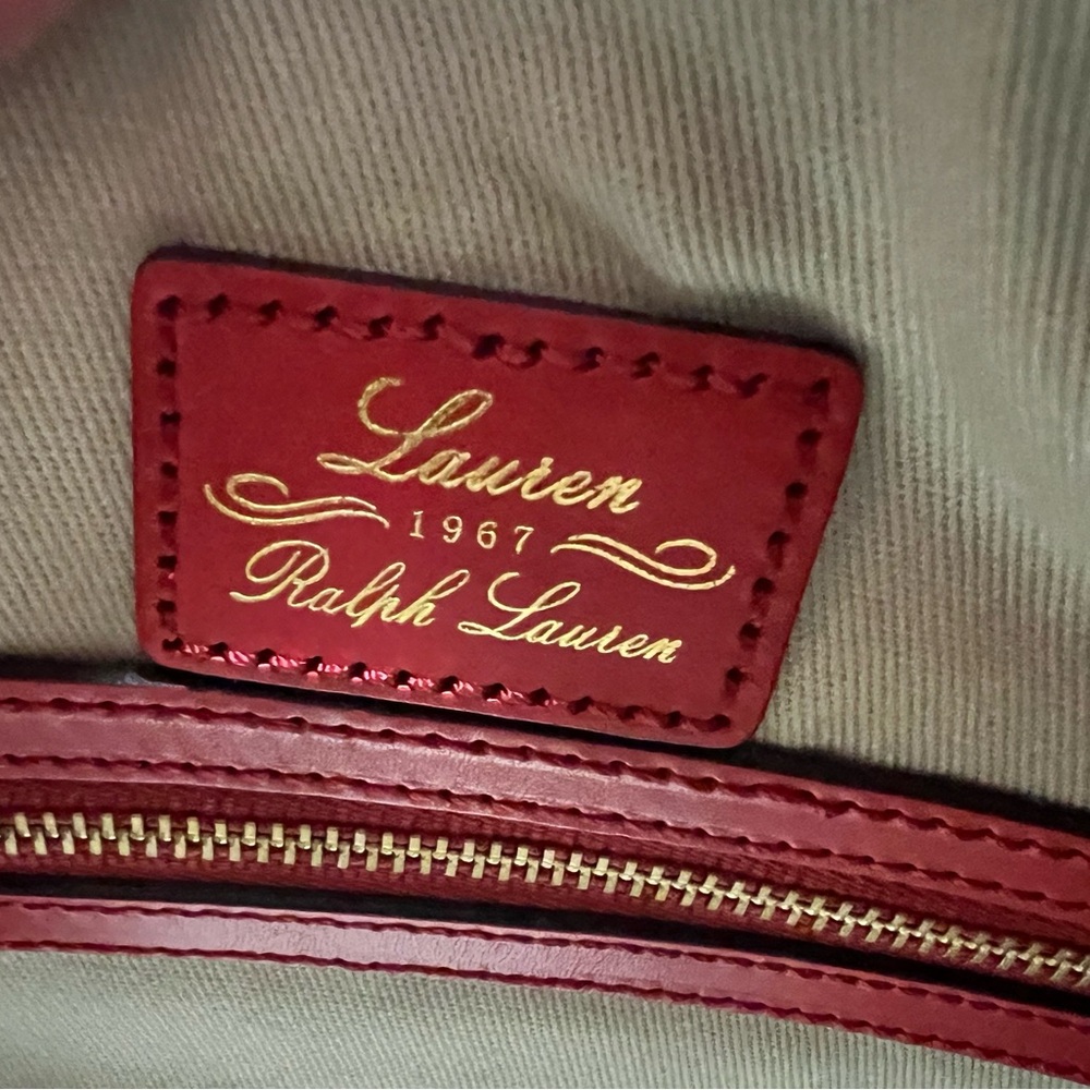 Lauren Ralph Lauren Red and Tan Satchel - Picture 12 of 14